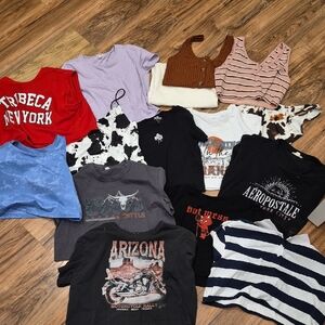 💙15 Pcs Bundle -  CROP TOPS